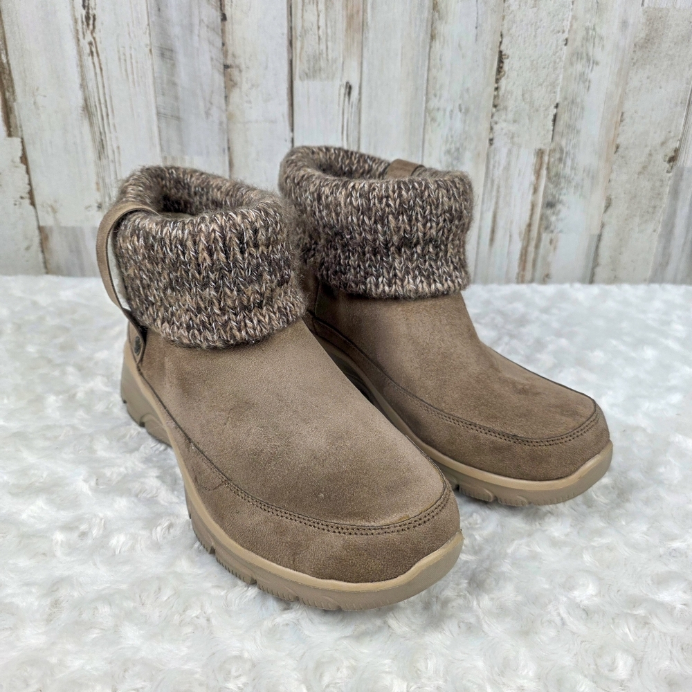 Skechers Women's Relaxed Fit Easy Going Heighten Ankle Boots in Taupe Size 10